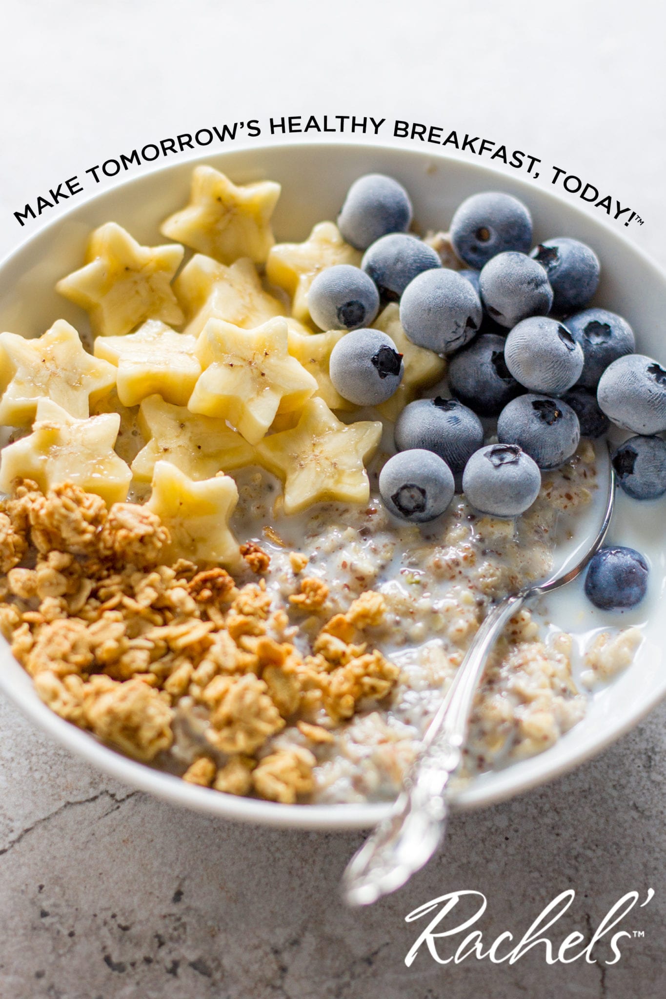 Rachel Overnight oats in bowl with fruit